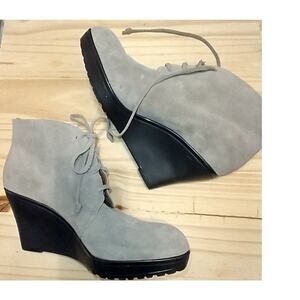 Via Spiga Suede Lace up Booties.